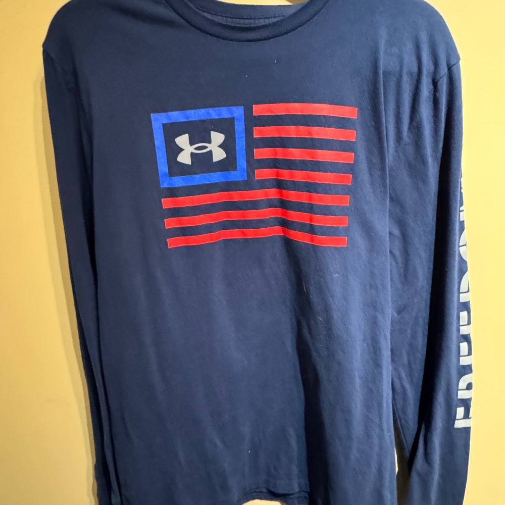Under Armour Men's Freedom Flag Long Sleeve Tee Size Medium GUC
